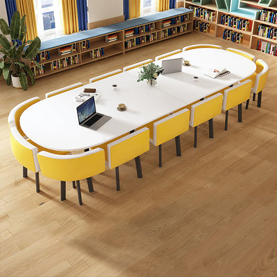 Oval Conference Table 83–142 in Long with Chairs
