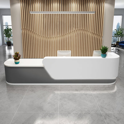 Curved-Corner Reception Desk 63–177 in Wide