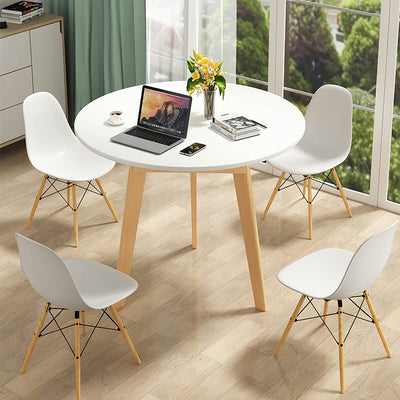 Round Side Table 16–32 in Wide, Solid Wood Legs