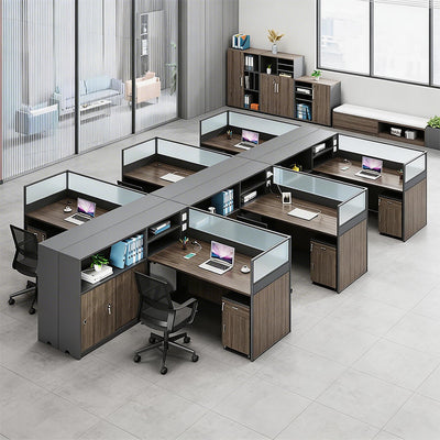 L-Shaped Desk 59–118 in Wide with Side Cabinet