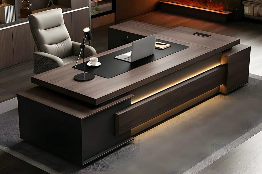 Illustrative view for executive desk sizes for a private office