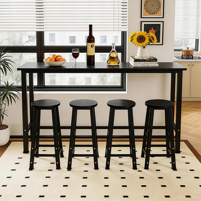 Industrial Bar Table 71 in Wide with Four Stools