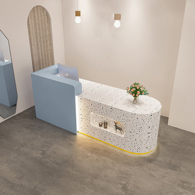 Small Two-Tone Reception Desk 31–79 in Wide