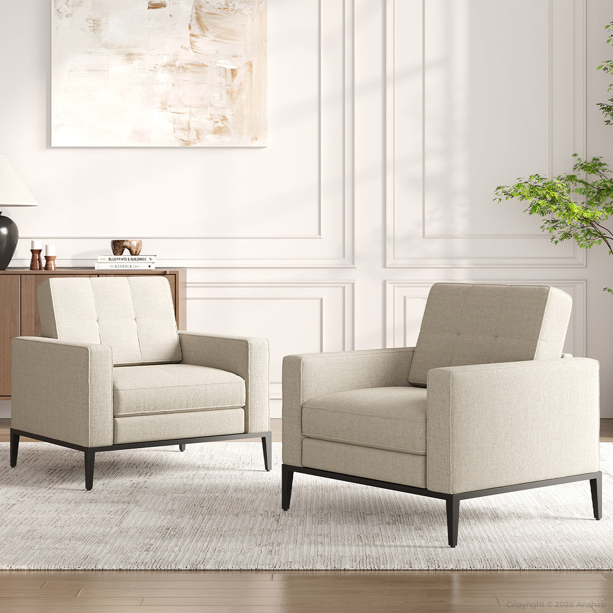 General product image 5 — Contemporary Modular Sofa with Backrest, Soft Cushion & Wide Armrests for Office, Living…