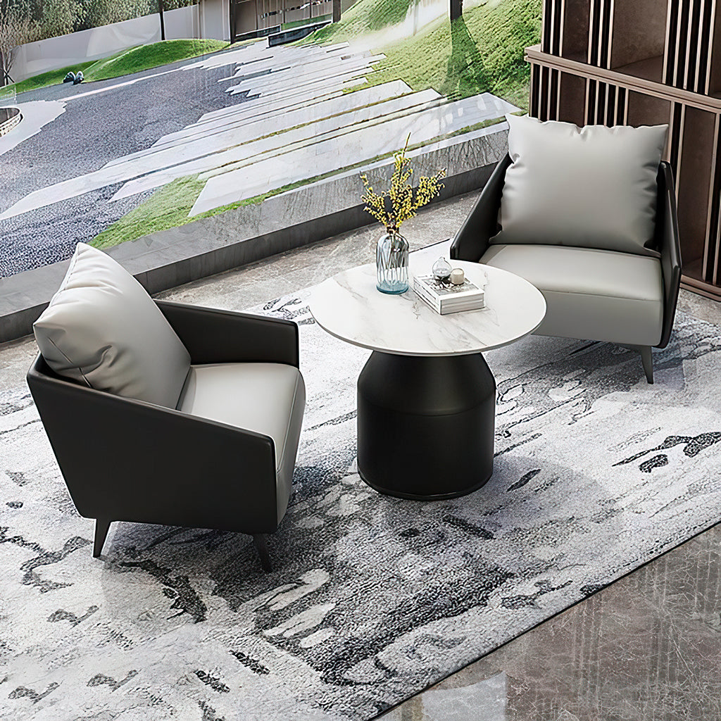 Two-Chair Reception Set with Stone-Top Table