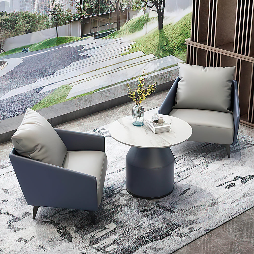 Two-Chair Reception Set with Stone-Top Table