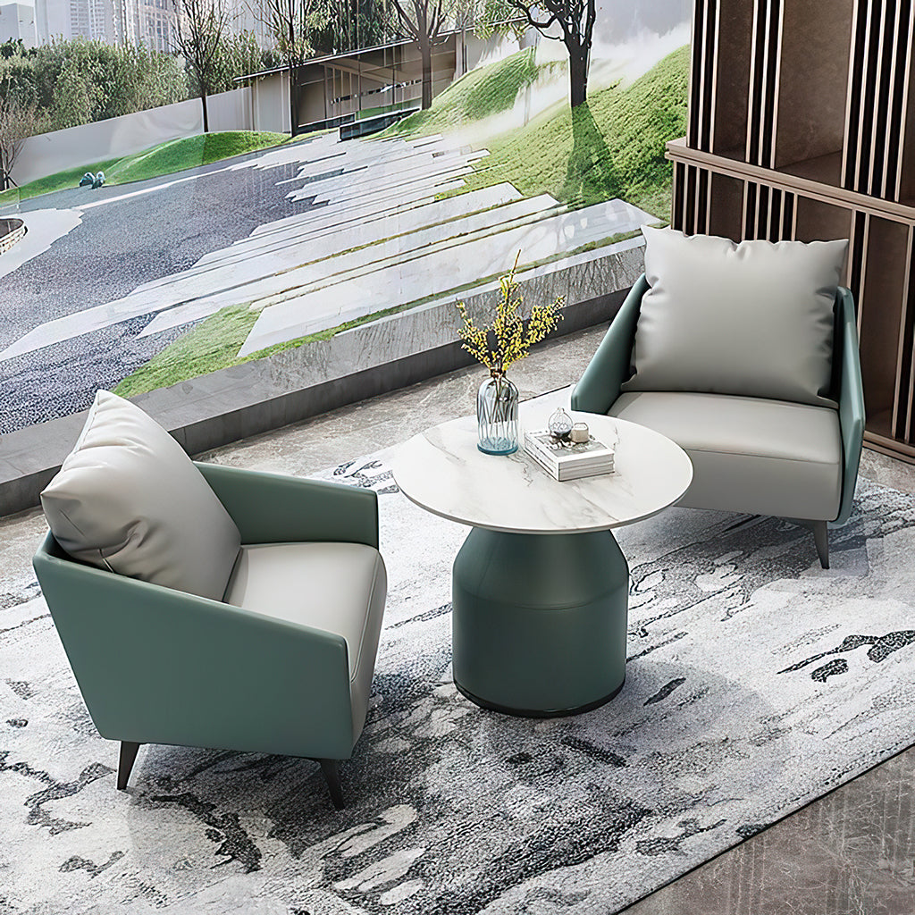 Two-Chair Reception Set with Stone-Top Table