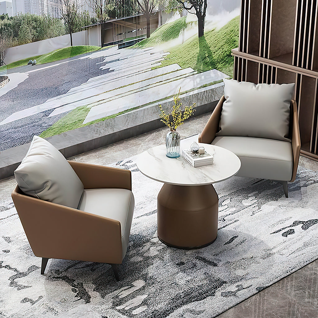 Two-Chair Reception Set with Stone-Top Table