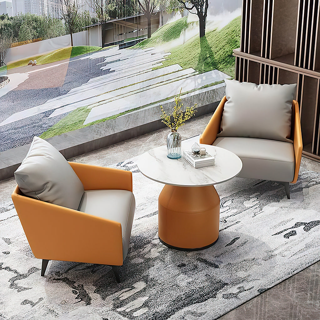 Two-Chair Reception Set with Stone-Top Table