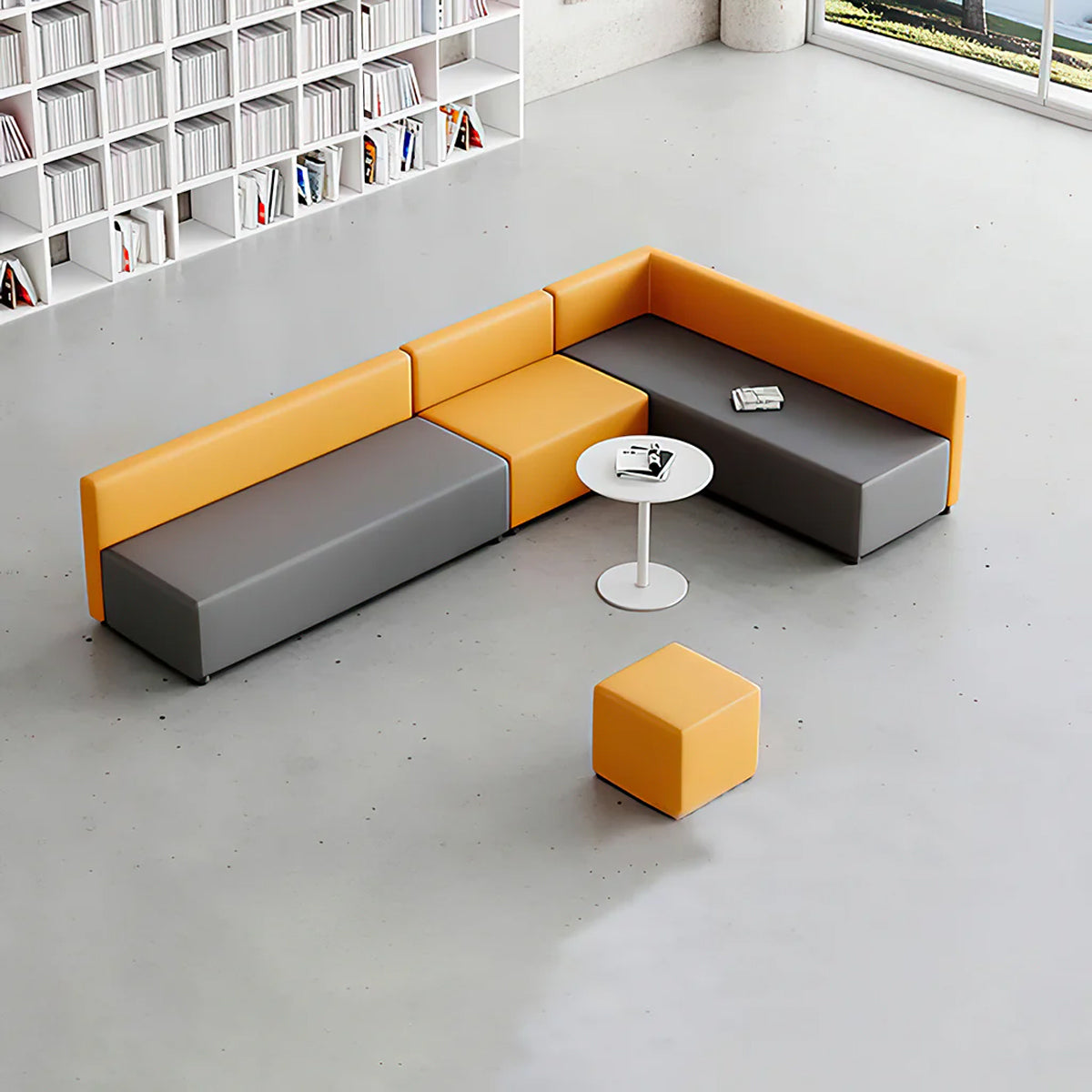 Modular Lobby Sofa 71–252 in Wide, Wood Frame