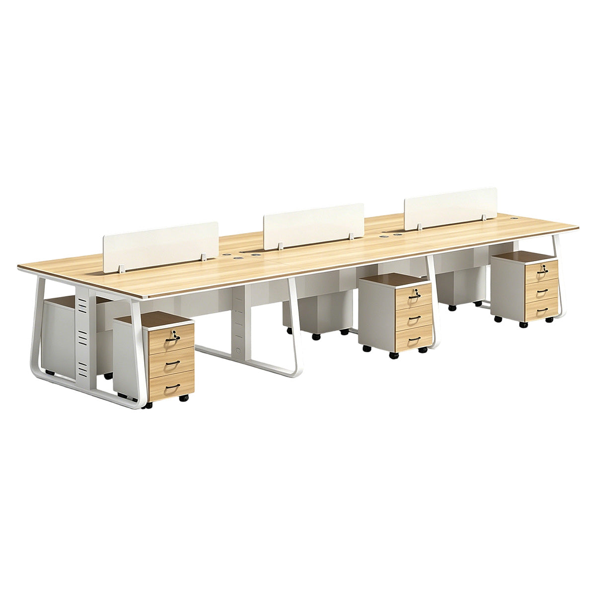 Face-to-Face Desk 47–142 in Wide with Steel Base