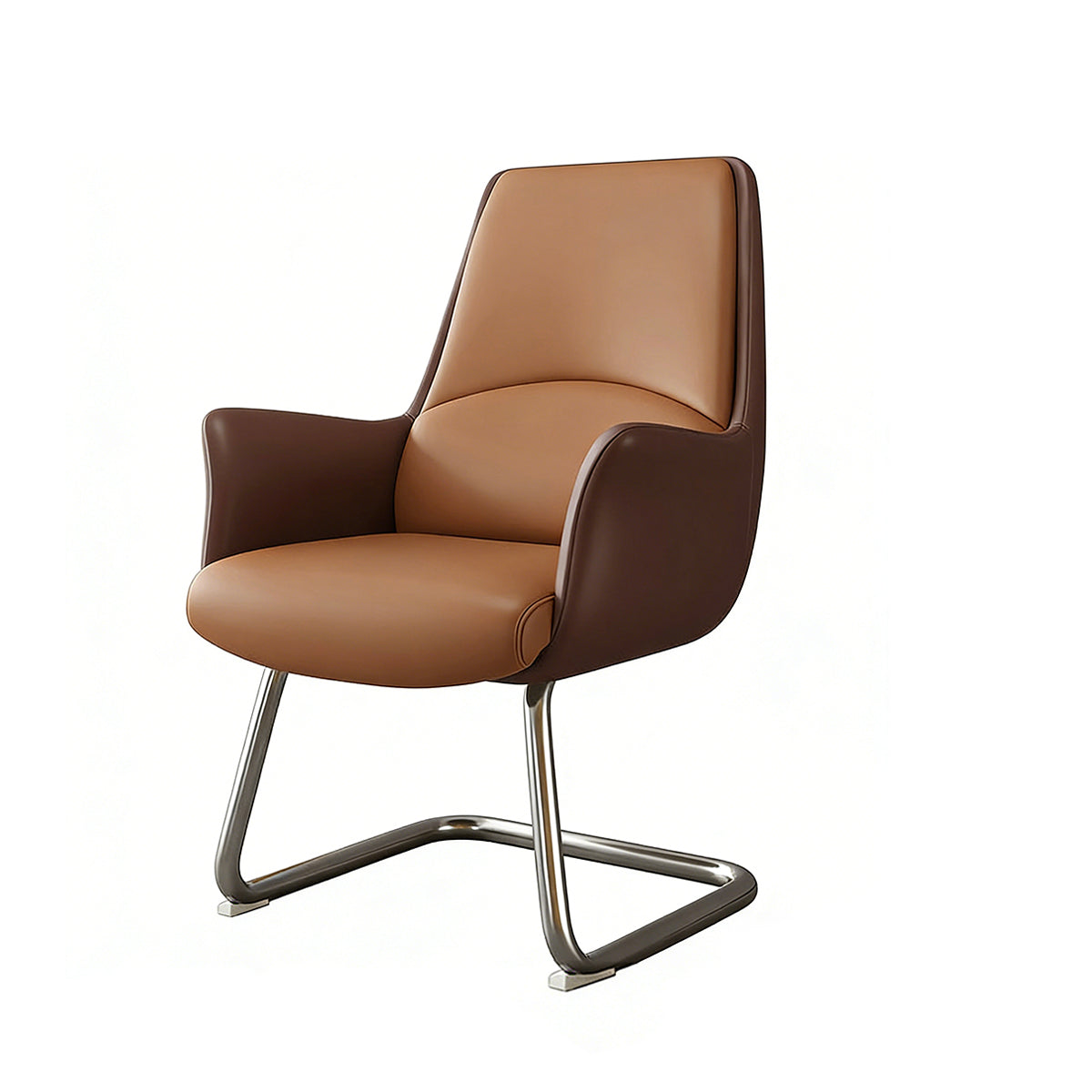 Office Chair, Dark Coffee & Light Brown, Dark Coffee & Light Brown finish, L20" x W24" x H41", for meeting room or boardroom, modern boardroom furniture