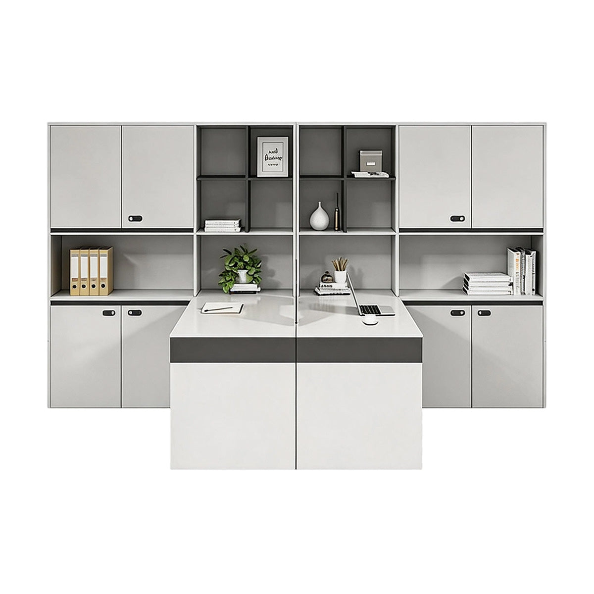 Anzhap office desk with generous file cabinet, close-up detail
