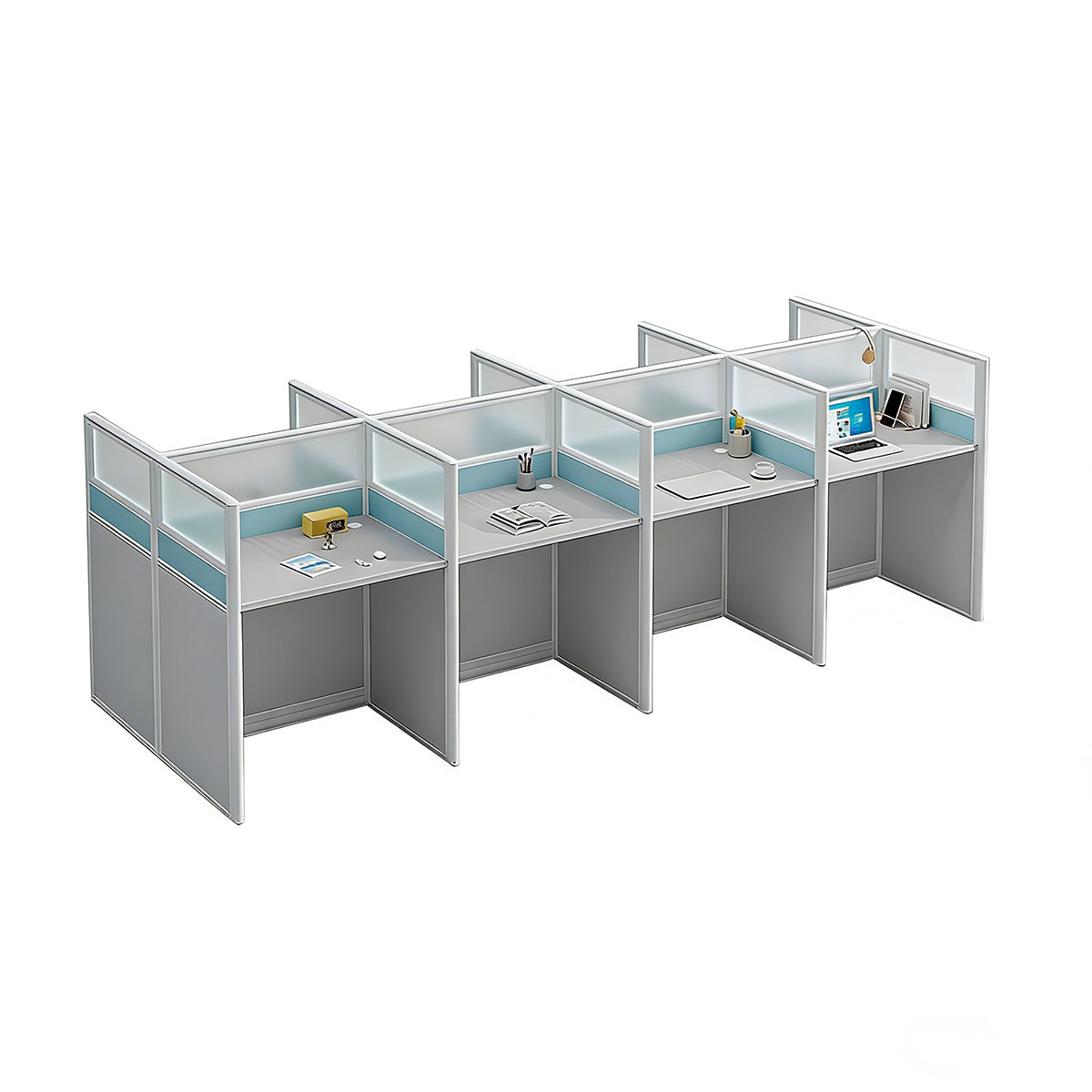 Modular Workstations & Desks-1, 8-Person, L132" x W51" x H43", for executive office workspace, modern executive office furniture