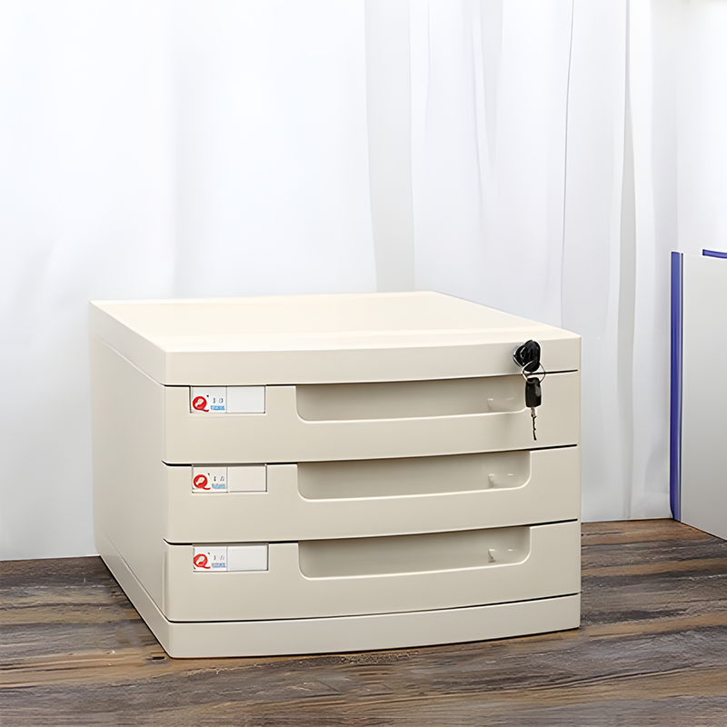 File Cabinet, Small 3 layers White, White finish, for executive office workspace, modern executive office furniture