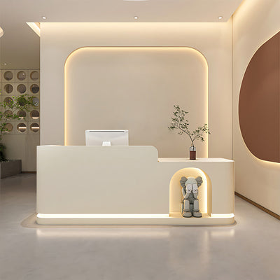 Arched Reception Desk 71–102 in Wide, LED Strip