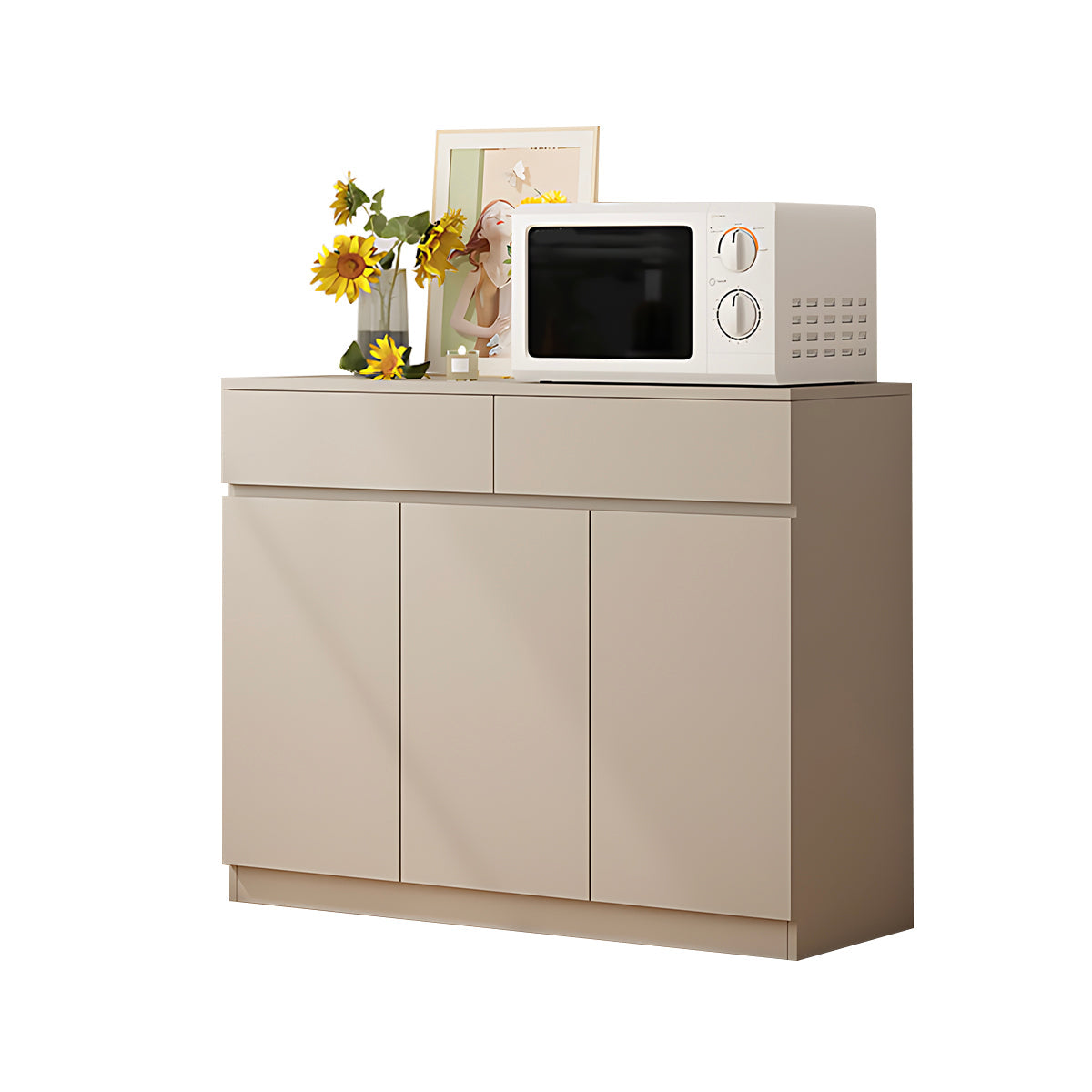 Sideboard Cabinet 39–79 in Tall, Solid Wood & LED Lighting for Home Office