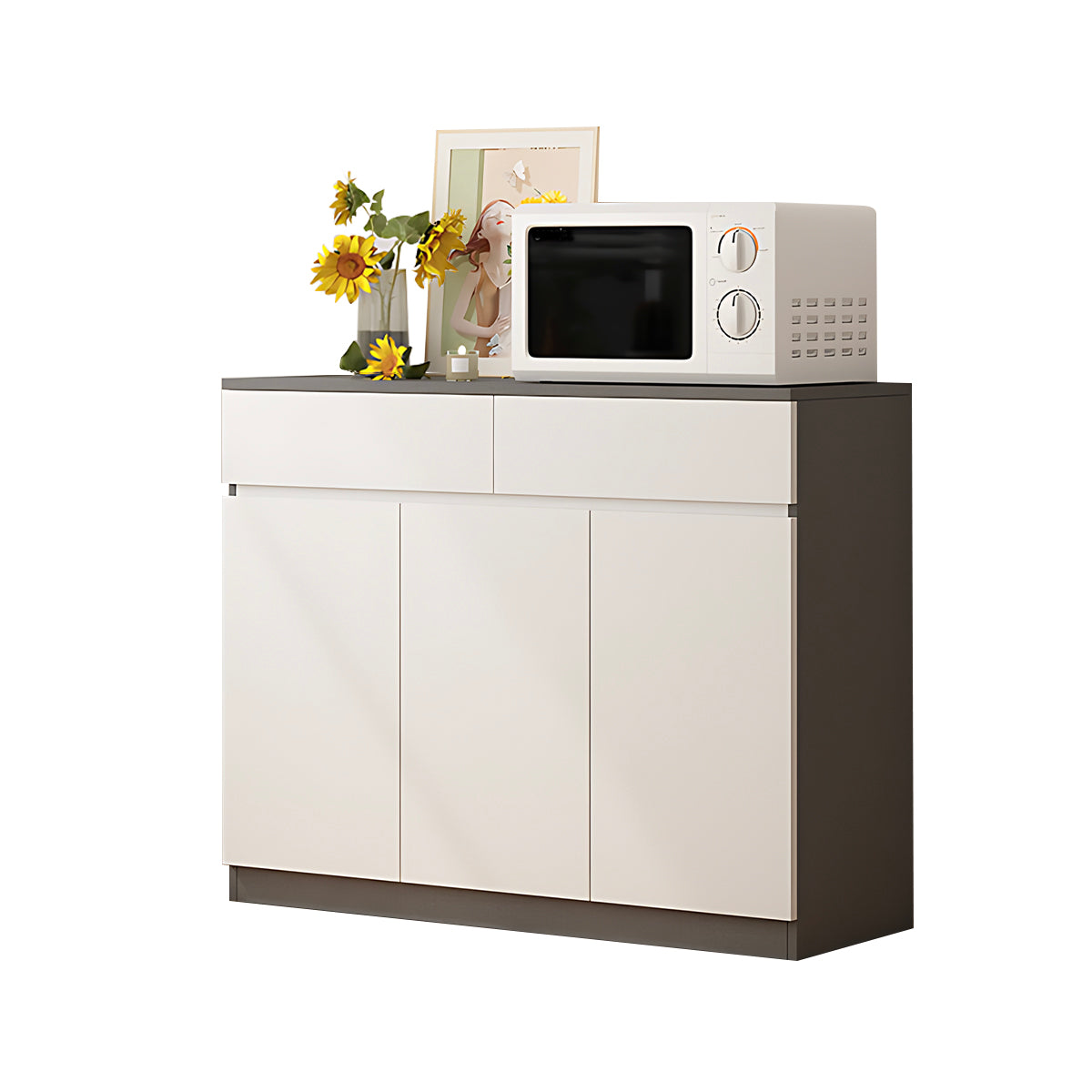Sideboard Cabinet 39–79 in Tall, Solid Wood & LED Lighting for Home Office