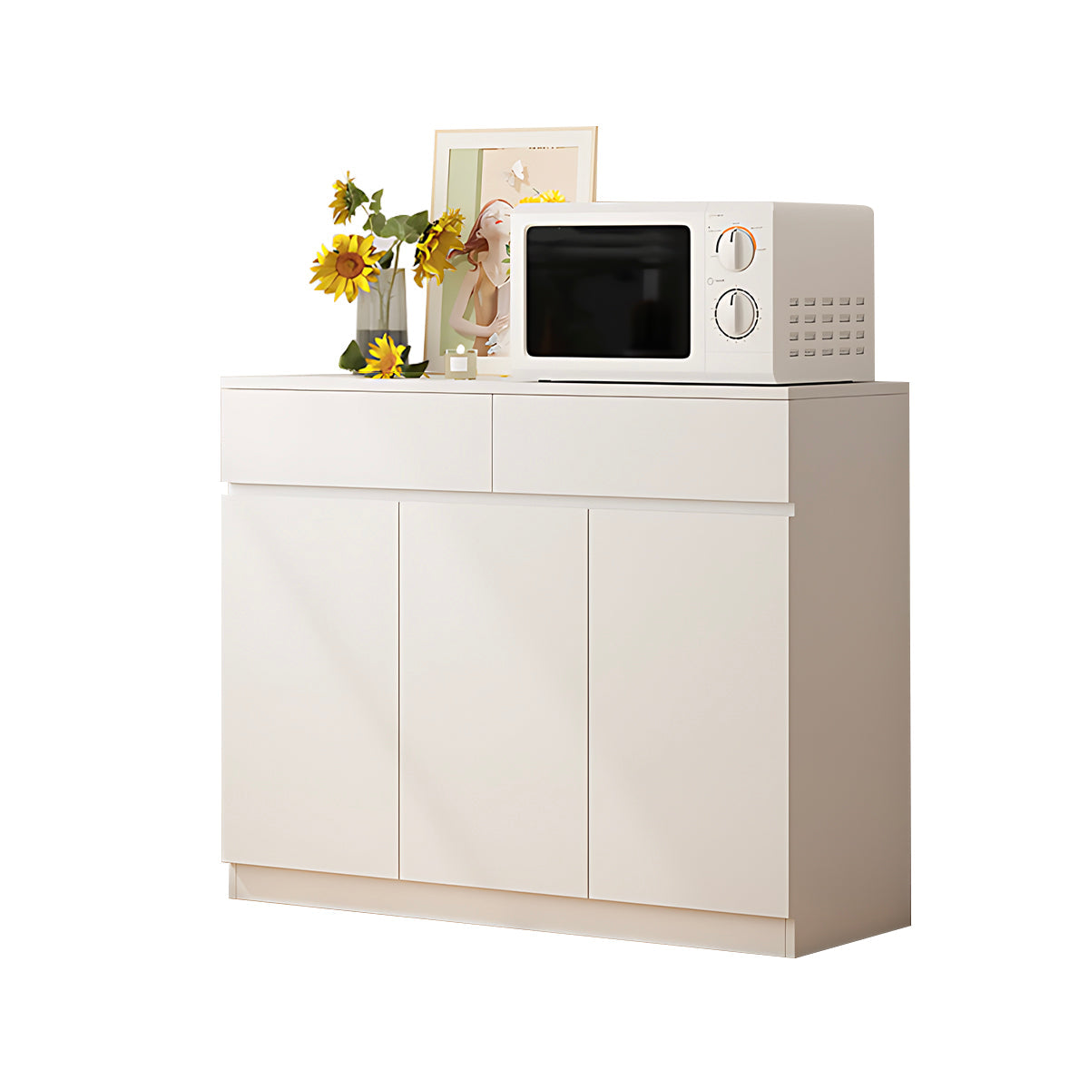 Sideboard Cabinet 39–79 in Tall, Solid Wood & LED Lighting for Home Office