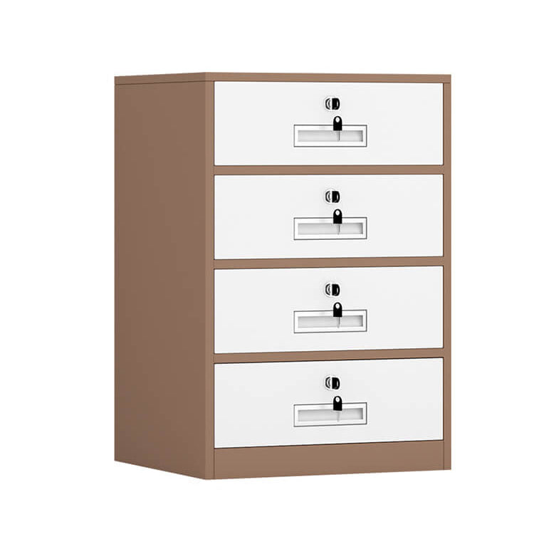 File Cabinet, 4 Drawer Low Cabinet Curry over white, Curry Over White finish, L17" x W15" x H26", for office workspace, executive office furniture