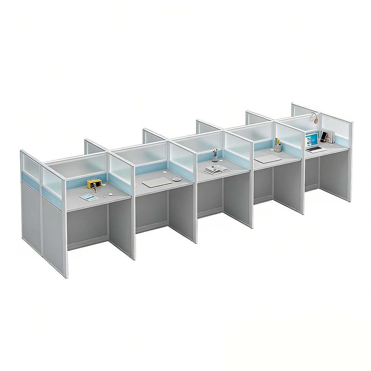 Modular Workstations & Desks-1, 10-Person, L165" x W51" x H43", for executive office workspace, modern executive office furniture