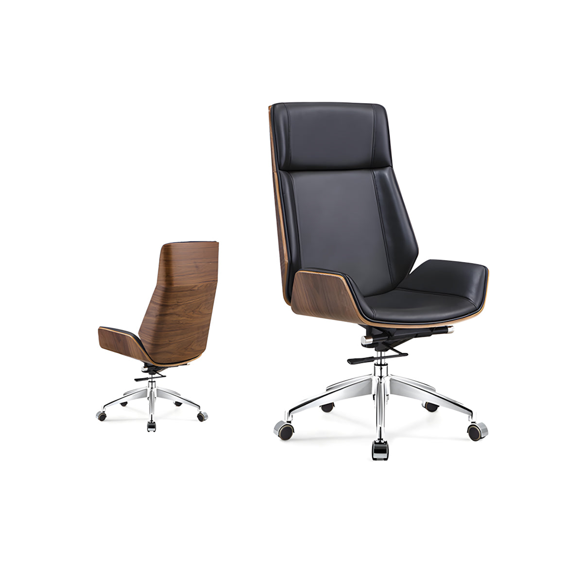 Walnut L-Shaped Executive Desk 71–94 in Wide