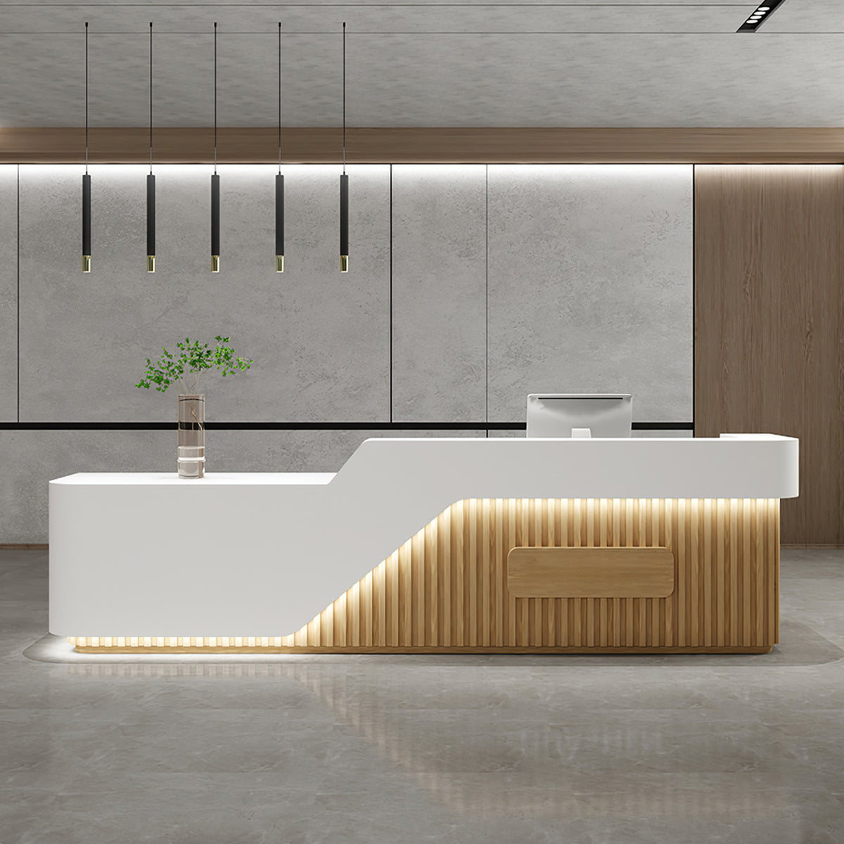 Modern Reception Desk with Under-Counter Storage for Front Office Counter for Company JDT-2098（In Stock）