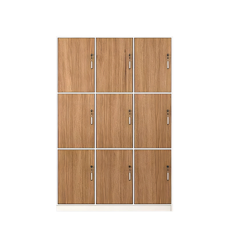 Storage Cabinet-2, Natural Without Shoe Layer 3 levels 3 columns 9 doors, Natural finish, for office storage space, office storage furniture