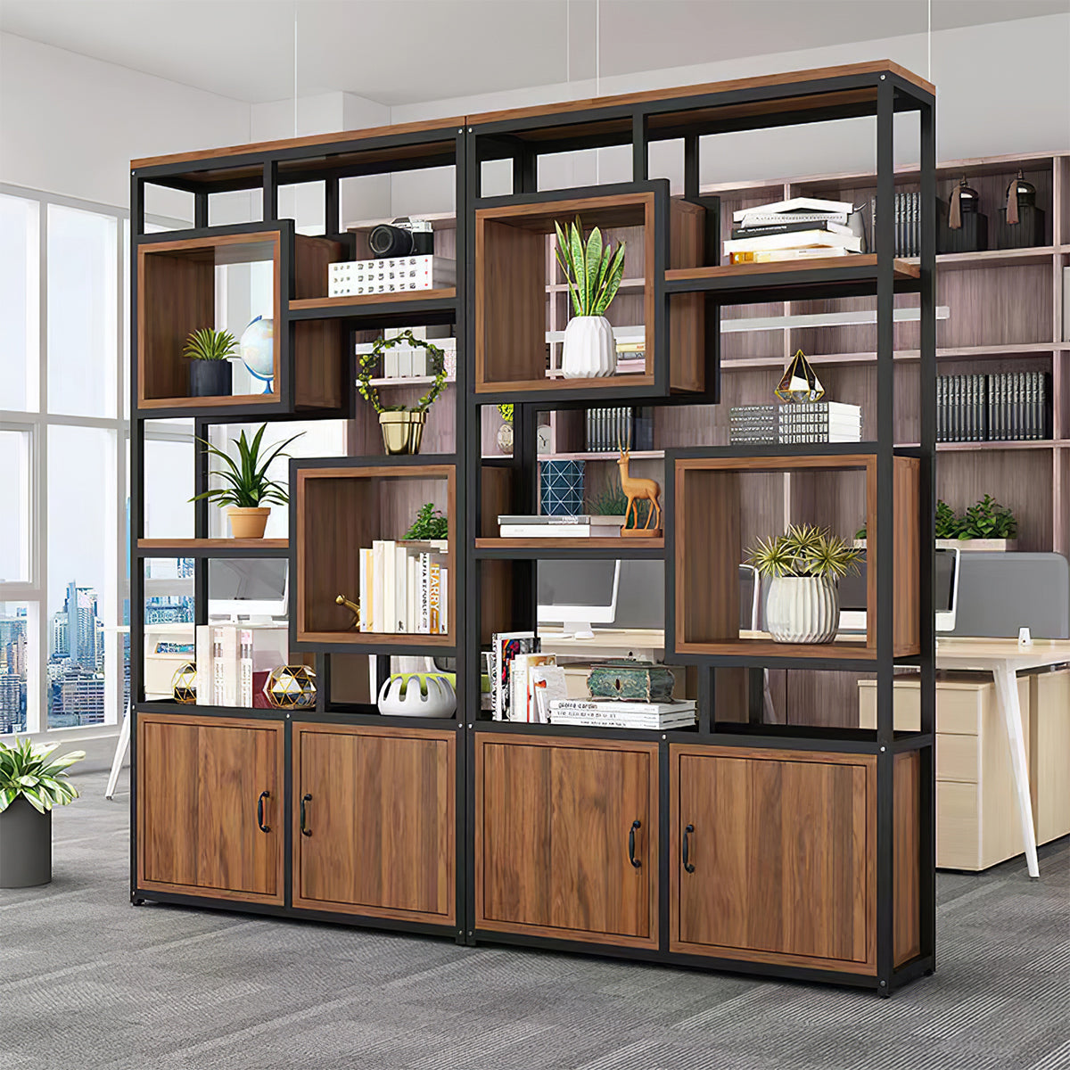 Minimalist Floor Standing Living Room Partition Storage Shelves