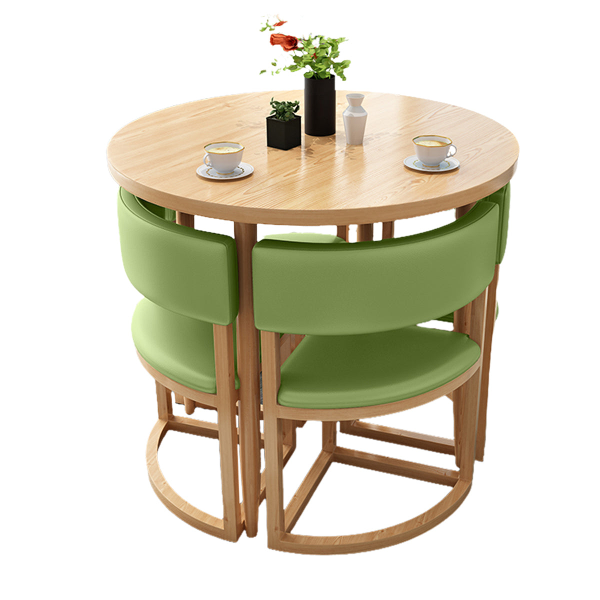 4-Seater Reception 31" Table and Chair Set with Space-Saving Design