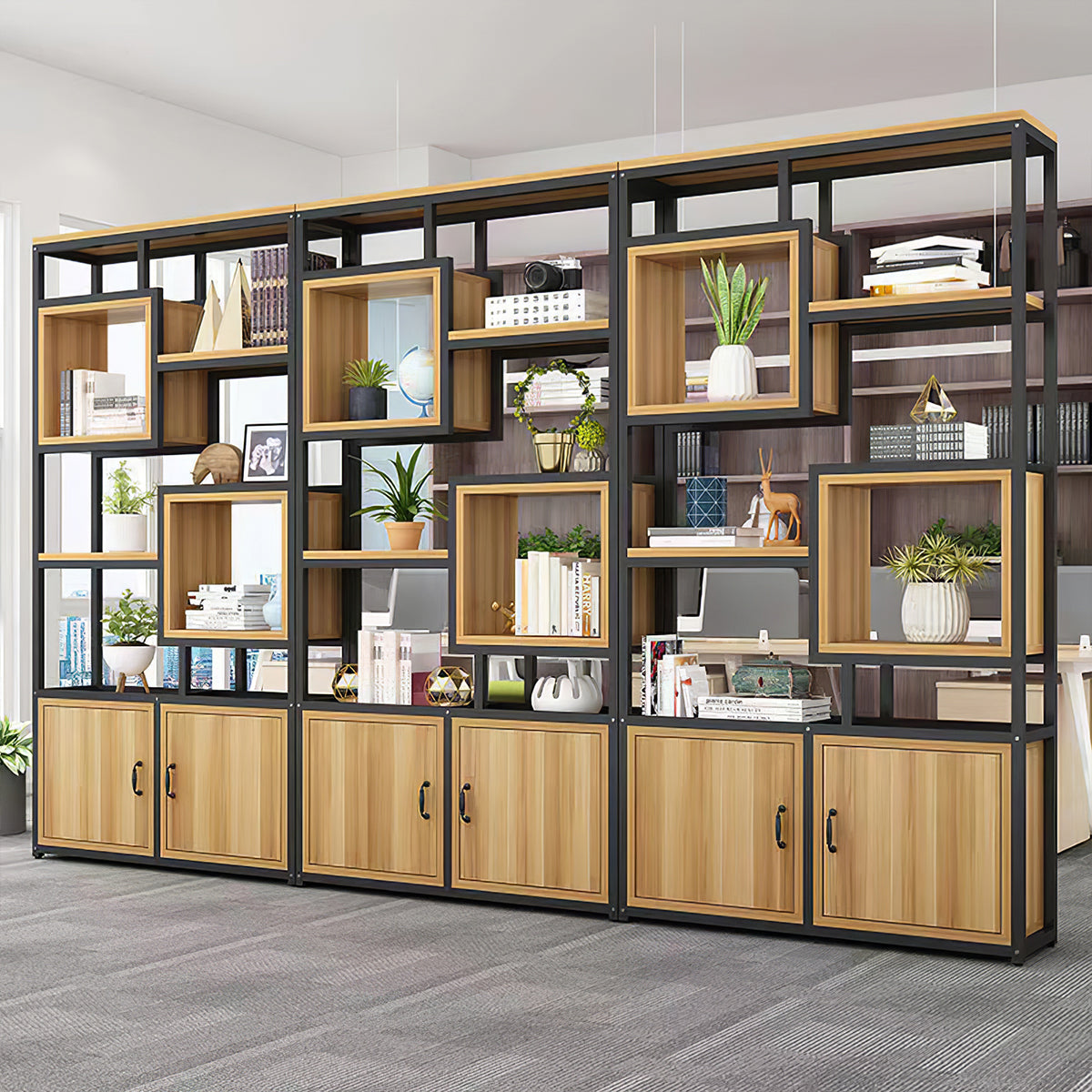 Minimalist Floor Standing Living Room Partition Storage Shelves