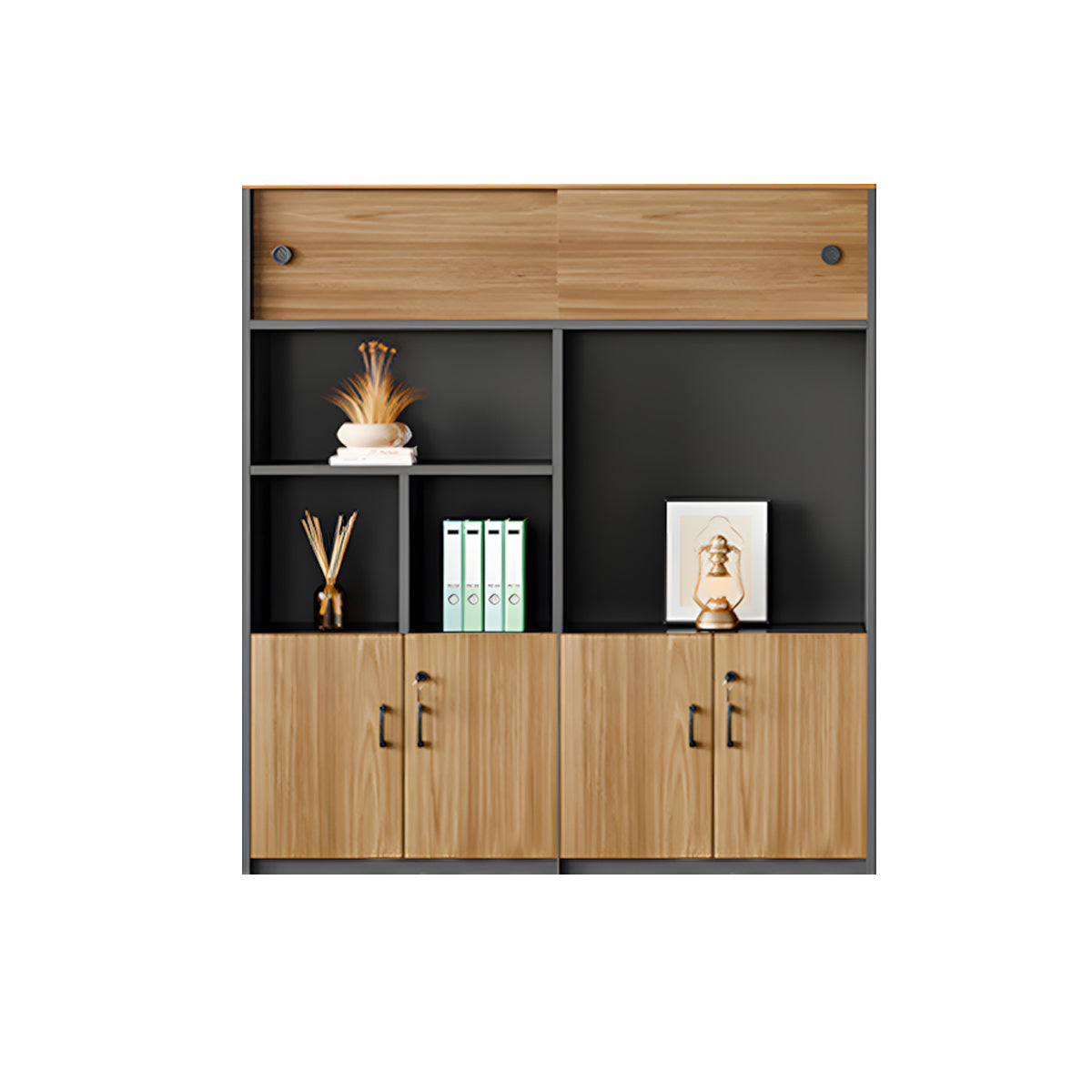 Walnut L-Shaped Executive Desk 71–94 in Wide