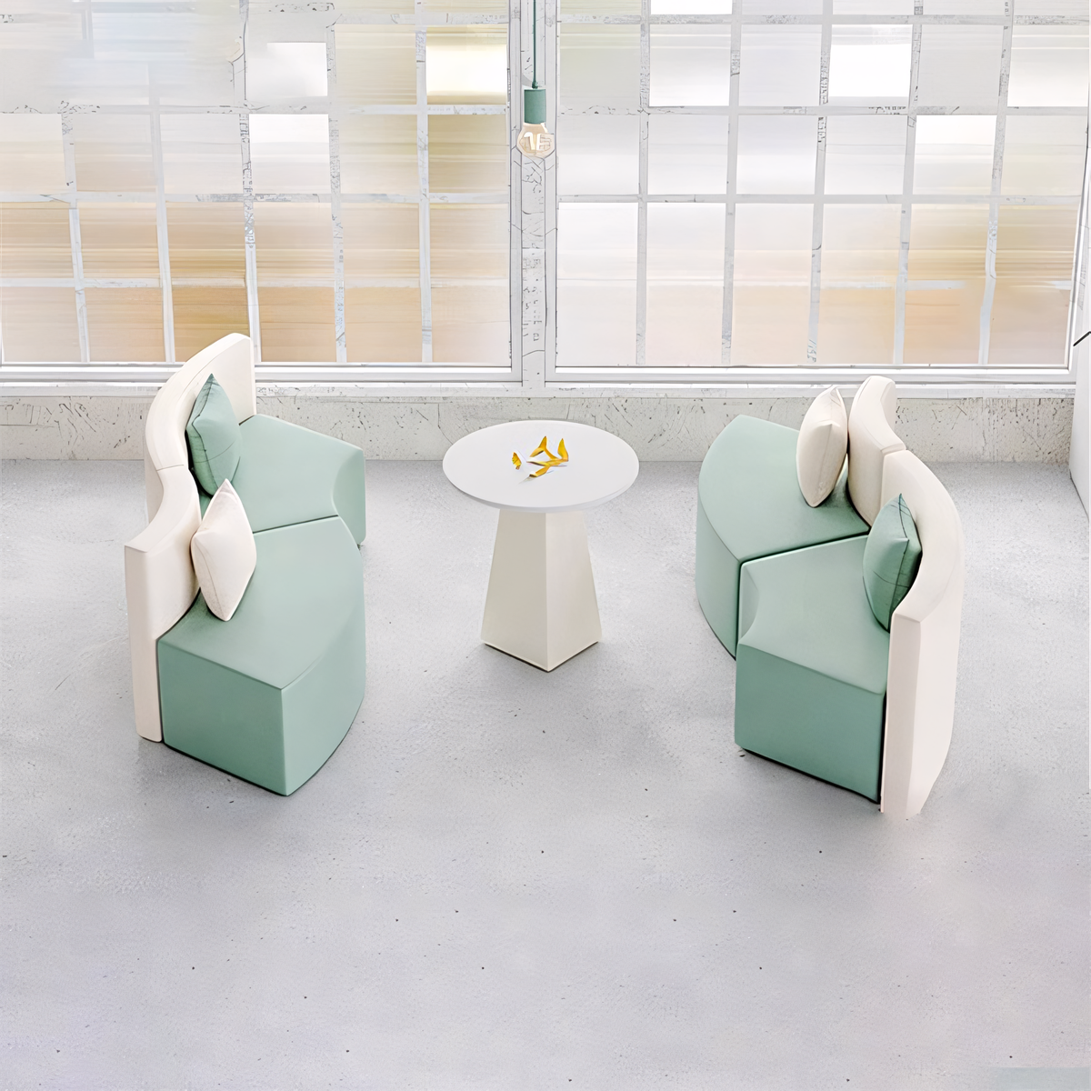 Sofa, product detail view, for lounge or waiting area, modern commercial office furniture