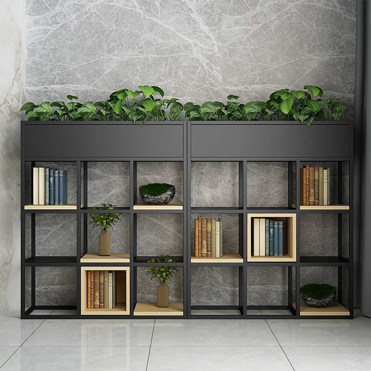 Multi-Functional Iron Frame Divider Storage Shelf for Offices & Living Room