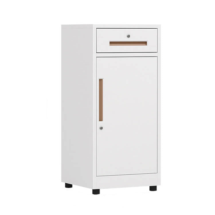 File Cabinet, 1 draw 1 door White, White finish, L17" x W15" x H33", for executive office workspace, modern executive office furniture