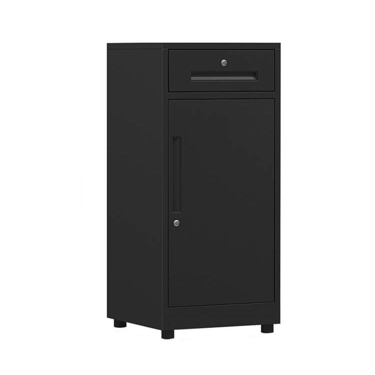 File Cabinet, 1 draw 1 door Black, Black finish, L17" x W15" x H33", for executive office workspace, modern executive office furniture