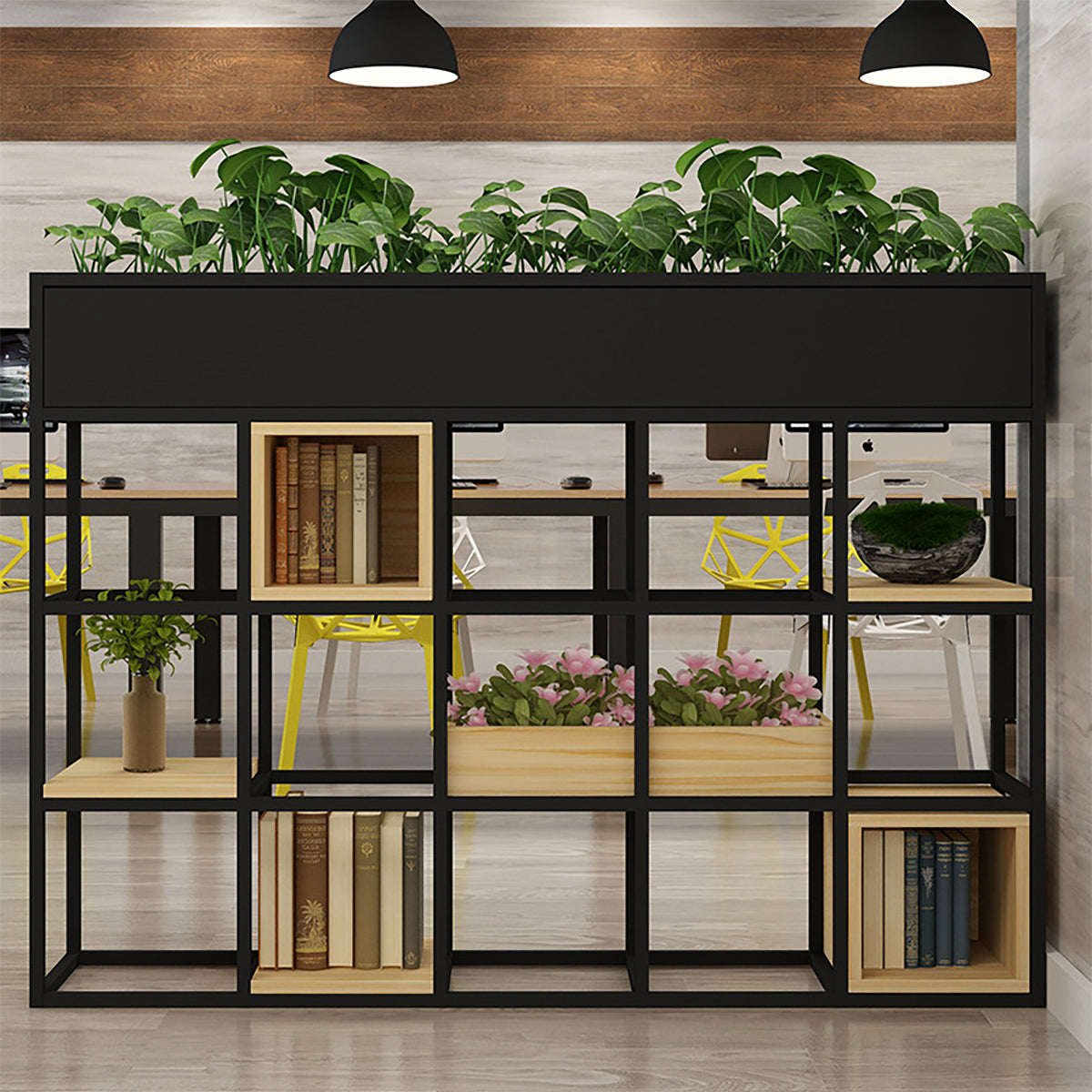 Multi-Functional Iron Frame Divider Storage Shelf for Offices & Living Room