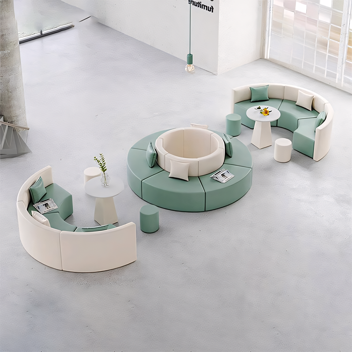 Sofa, product detail view, for lounge or waiting area, modern commercial office furniture