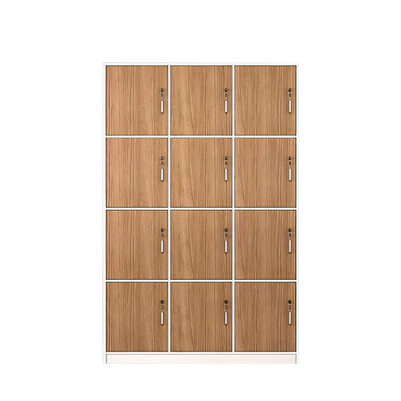 Storage Cabinet-2, Natural Without Shoe Layer 4 levels 3 columns 12 doors, Natural finish, for office storage space, office storage furniture