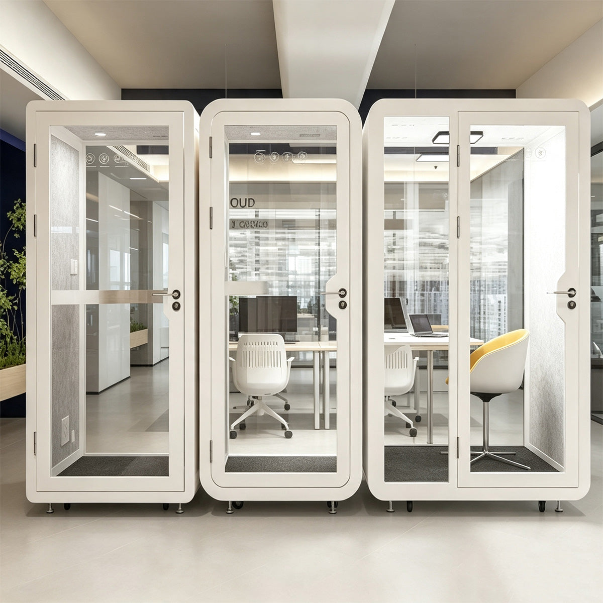 Acoustic Pod 39–87 in Wide with Power Outlet