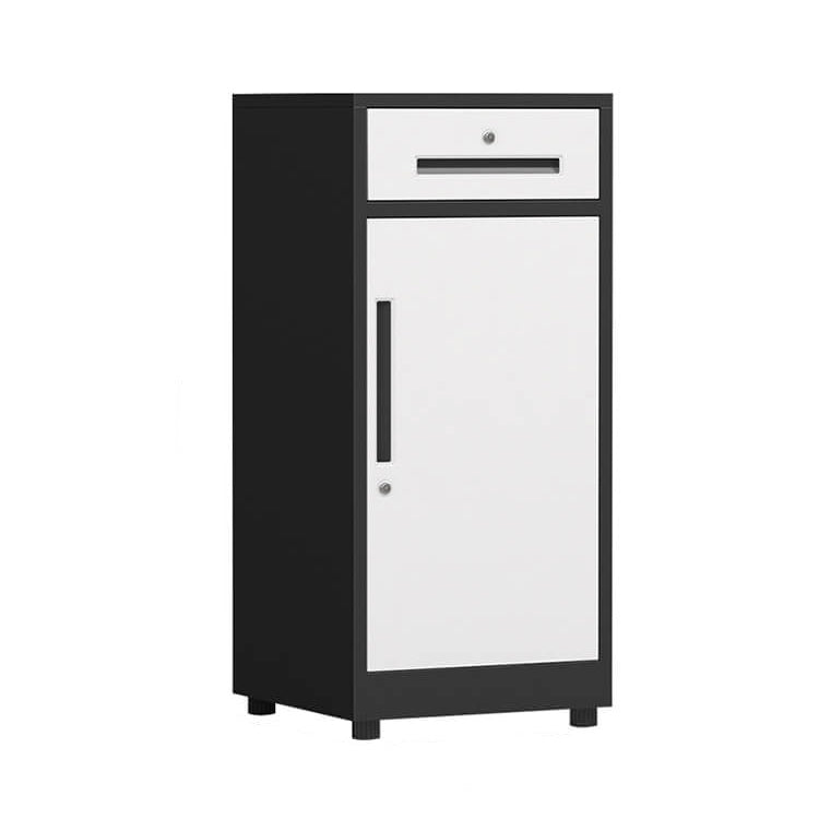 File Cabinet, 1 draw 1 door Grey over white, Grey Over White finish, L17" x W15" x H33", for executive office workspace, modern executive office furniture