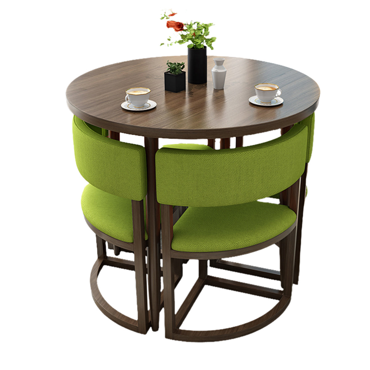 4-Seater Reception 31" Table and Chair Set with Space-Saving Design