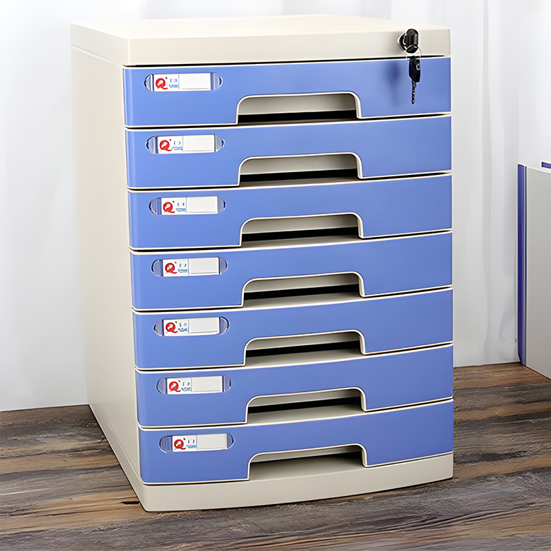 File Cabinet, Large 7 layers Blue, Blue finish, for executive office workspace, modern executive office furniture