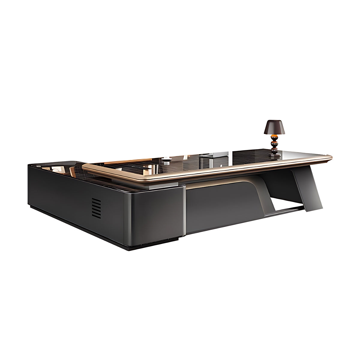 High-Gloss Executive Desk 79–126 in Wide