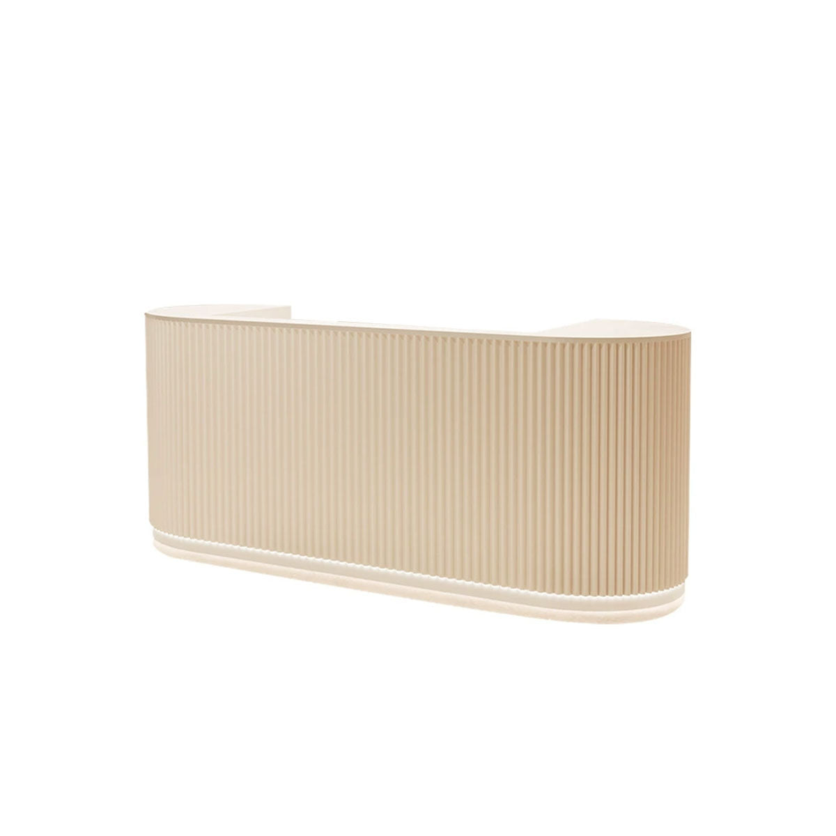 Fluted Reception Desk 63–142 in Wide, LED Strip