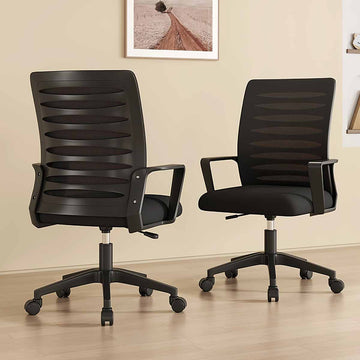 office chair front view with breathable mesh back