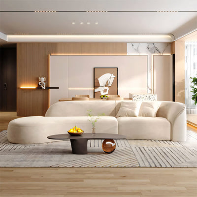 Curved Sofa 94–134 in Wide with One Armrest