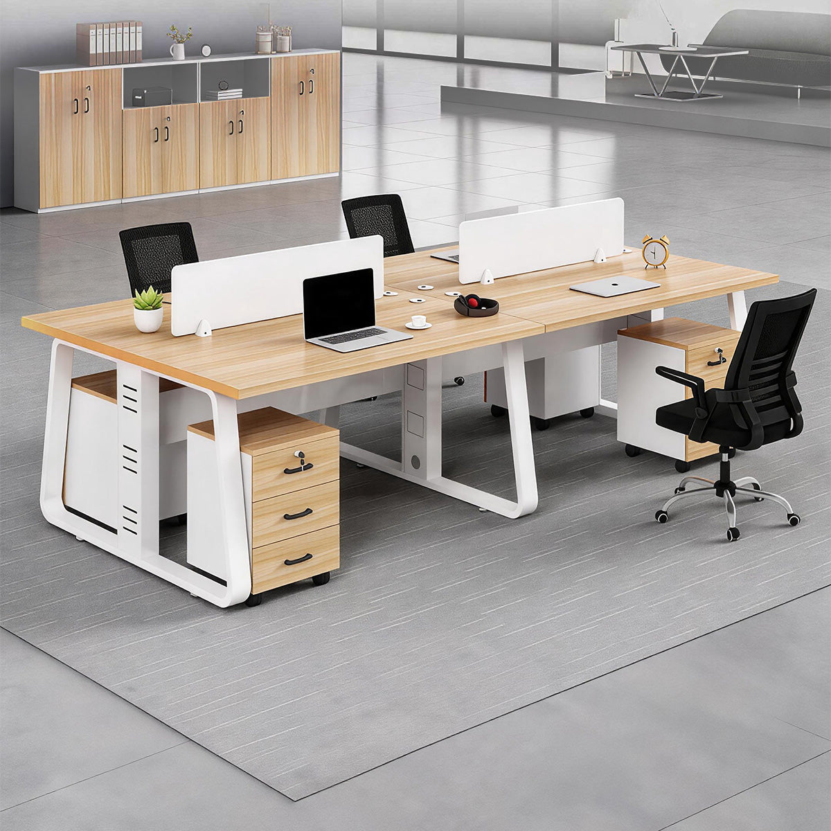 Face-to-Face Desk 47–142 in Wide with Steel Base