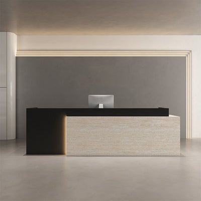 Two-Tone Reception Desk 47–126 in Wide with LED