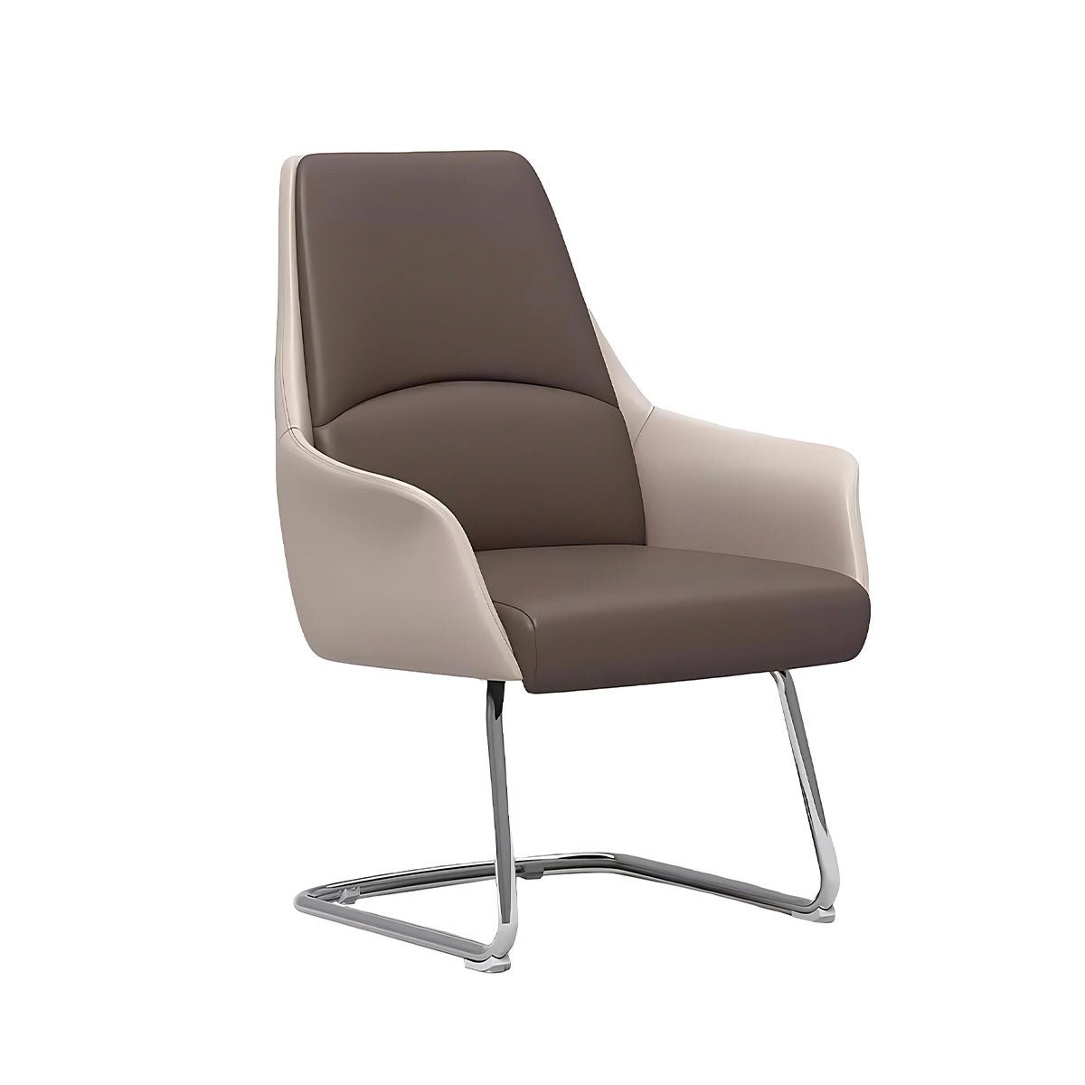 Office Chair, Khaki & Dark Brown, Khaki & Dark Brown finish, L20" x W24" x H41", for meeting room or boardroom, modern boardroom furniture